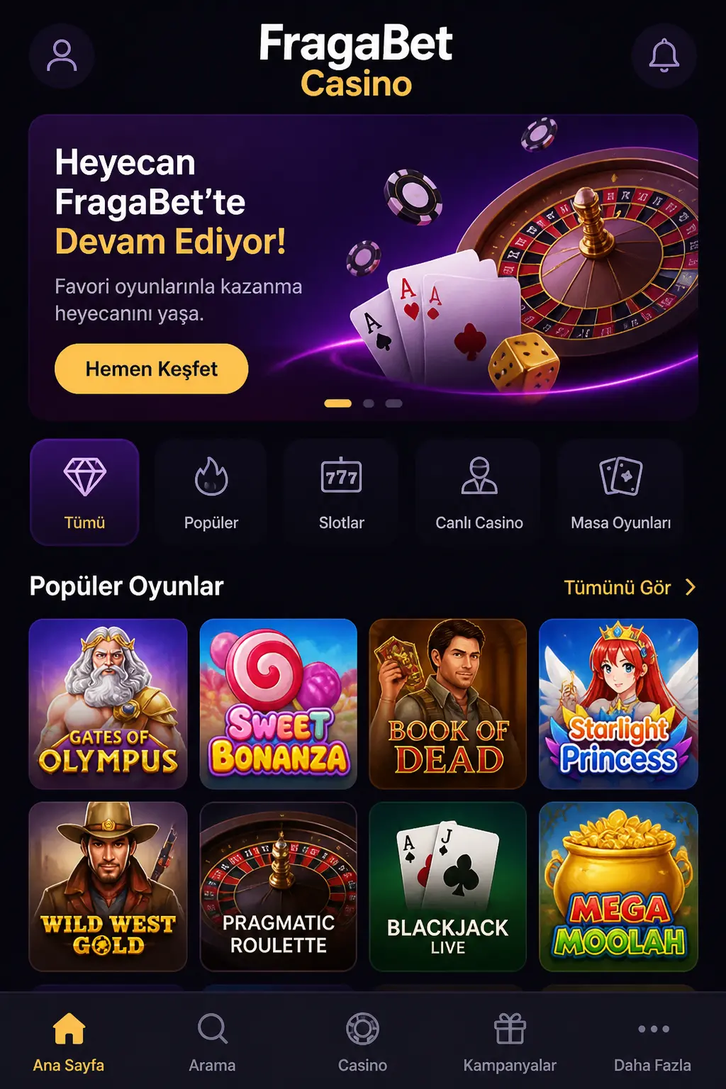 FragaBet Casino screen 1