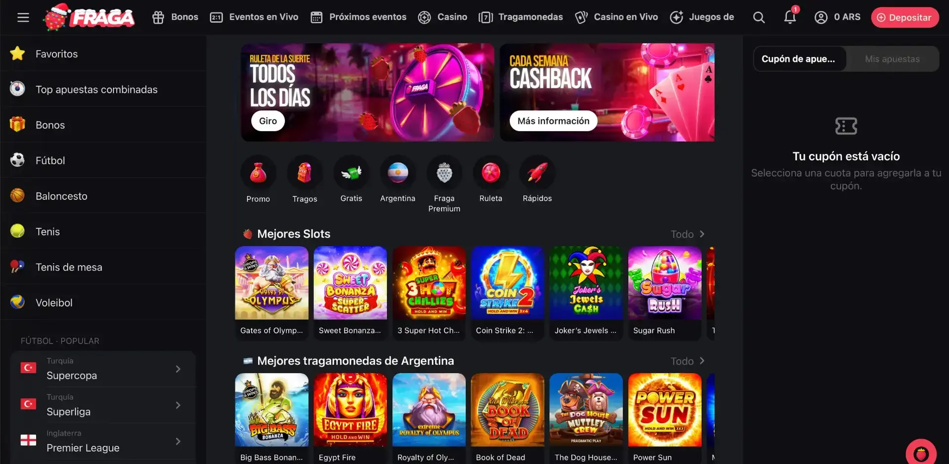 FragaBet Casino – Juegos online, promociones y funciones de la plataforma image 2
